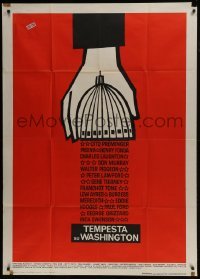 4b160 ADVISE & CONSENT Italian 1p 1962 Otto Preminger, classic Saul Bass Washington Capitol art!