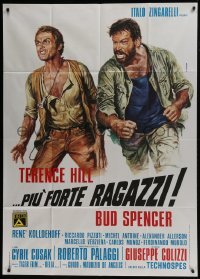4b162 ALL THE WAY BOYS Italian 1p 1973 Casaro art of Terence Hill & Bud Spencer, the Trinity boys!