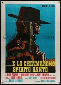 4b165 AND HIS NAME WAS HOLY GHOST Italian 1p 1971 great spaghetti western art by P. Franco!