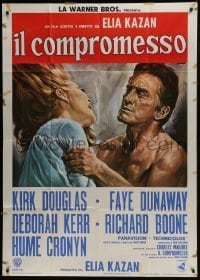 4b175 ARRANGEMENT Italian 1p 1969 Casaro art of Kirk Douglas & Faye Dunaway, from Elia Kazan novel!