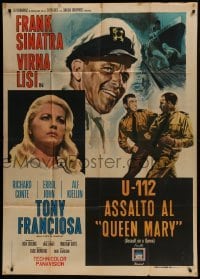 4b176 ASSAULT ON A QUEEN Italian 1p 1967 different art of Frank Sinatra, Virna Lisi & submarine!