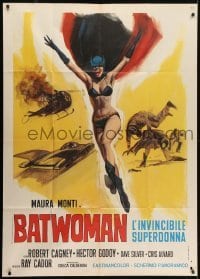 4b186 BATWOMAN Italian 1p 1971 Maura Monti, great art of sexy near-naked superhero by Franco!