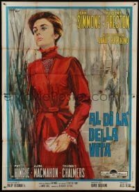 4b006 ALL THE WAY HOME Italian 2p 1964 different full-length art of Jean Simmons by Tino Avelli!