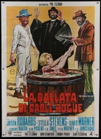 4b009 BALLAD OF CABLE HOGUE Italian 2p 1970 Sam Peckinpah, art of sexy Stella Stevens in wash tub!