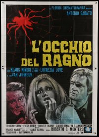 4b038 EYE OF THE SPIDER Italian 2p 1971 Franco art of Lucrecia Love between Sabato & Van Johnson!