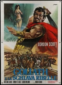 4b051 GOLIATH & THE REBEL SLAVE Italian 2p R1970 different Franco art of gladiator Gordon Scott!