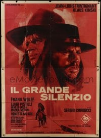 4b052 GREAT SILENCE Italian 2p 1968 Corbucci, Kinski & Trintignant, Nistri spaghetti western art!