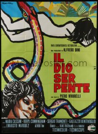 4b064 IL DIO SERPENTE Italian 2p 1970 Piero Vivarelli's The Serpent God, cool Manfredo art!