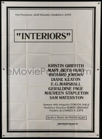 4b069 INTERIORS Italian 2p 1979 Diane Keaton, Mary Beth Hurt, E.G. Marshall, Woody Allen!