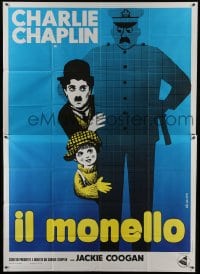 4b074 KID Italian 2p R1960s great different Leo Kouper art of Charlie Chaplin & Jackie Coogan!