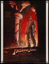 4c377 INDIANA JONES & THE TEMPLE OF DOOM 30x40 1984 adventure is Ford's name, Bruce Wolfe art!