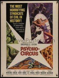 4c399 PSYCHO-CIRCUS 30x40 1967 most horrifying syndicate of evil, cool art of sexy girl terrorized!