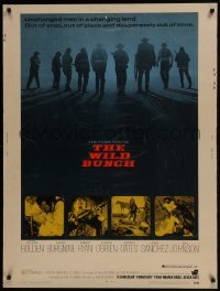 4c412 WILD BUNCH 30x40 1969 Sam Peckinpah cowboy classic, William Holden & Ernest Borgnine!