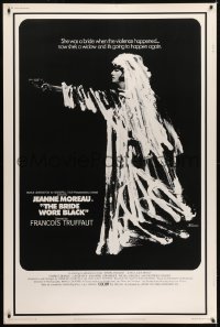 4c108 BRIDE WORE BLACK 40x60 1968 Francois Truffaut's La Mariee Etait en Noir, Jeanne Moreau!