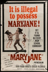 4c122 MARYJANE 40x60 1968 marijuana, drugs, Fabian, Teri Garr, it's in every high school!