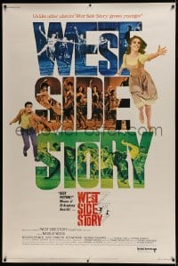 4c126 WEST SIDE STORY 40x60 R1968 Academy Award winning classic musical, Natalie Wood, Beymer!