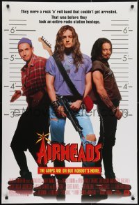 4c424 AIRHEADS style B DS 1sh 1994 rockers Adam Sandler, Brendan Fraser & Steve Buscemi!