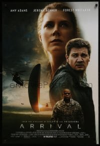 4c442 ARRIVAL advance DS 1sh 2016 Amy Adams, Jeremy Renner, Forest Whitaker, great sci-fi image!