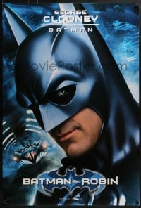 4c460 BATMAN & ROBIN teaser 1sh 1997 cool super close up of George Clooney in costume!