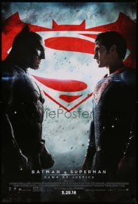 4c470 BATMAN V SUPERMAN advance DS 1sh 2016 Ben Affleck and Henry Cavill in title roles facing off!