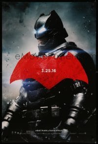 4c474 BATMAN V SUPERMAN teaser DS 1sh 2016 cool image of armored Ben Affleck in title role!