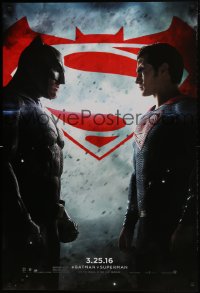 4c471 BATMAN V SUPERMAN teaser DS 1sh 2016 Ben Affleck and Henry Cavill in title roles facing off!