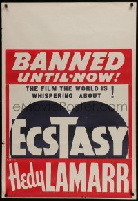 4c571 ECSTASY 1sh R1944 Hedy Lamarr's early nudie the world is whispering about, banned until now!
