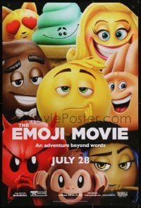 4c573 EMOJI MOVIE advance DS 1sh 2017 voices of Miller, Corden, Wright and Patrick Stewart as Poop!