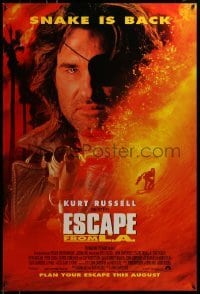 4c579 ESCAPE FROM L.A. int'l advance DS 1sh 1996 John Carpenter, Russell is back as Snake Plissken!
