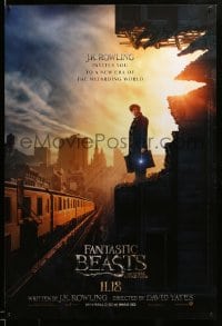 4c583 FANTASTIC BEASTS & WHERE TO FIND THEM int'l teaser DS 1sh 2016 Yates, J.K. Rowling, Miller!