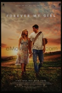 4c598 FOREVER MY GIRL advance DS 1sh 2018 romantic Alex Roe, Jessica Rothe, find your way back home!