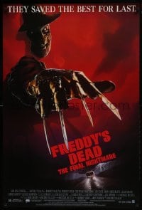 4c601 FREDDY'S DEAD 1sh 1991 great art of Robert Englund as Freddy Krueger!