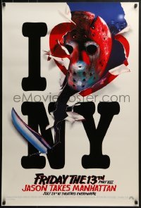 4c605 FRIDAY THE 13th PART VIII recalled teaser 1sh 1989 Jason Takes Manhattan, I love NY in July!