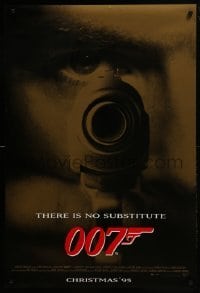 4c615 GOLDENEYE advance DS 1sh 1995 Pierce Brosnan as James Bond 007, cool gun & eye close up!