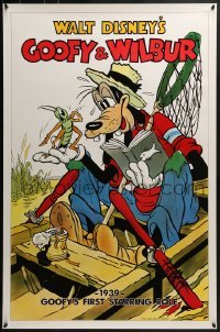 4c619 GOOFY & WILBUR 1sh R1990s Walt Disney, great art of Goofy going fishing from original poster!