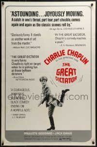 4c626 GREAT DICTATOR 1sh R1972 Charlie Chaplin directs and stars, wacky WWII comedy!