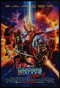 4c633 GUARDIANS OF THE GALAXY VOL. 2 int'l French language advance DS 1sh 2017 different cast image!