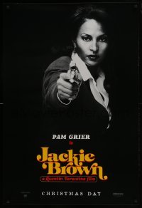 4c674 JACKIE BROWN teaser 1sh 1997 Quentin Tarantino, cool image of Pam Grier in title role!