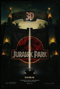 4c690 JURASSIC PARK teaser DS 1sh R2013 Steven Spielberg, Richard Attenborough re-creates dinosaurs!