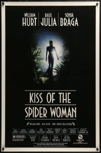 4c699 KISS OF THE SPIDER WOMAN 1sh 1985 cool artwork of sexy Sonia Braga in spiderweb dress!