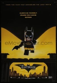 4c717 LEGO BATMAN MOVIE teaser DS 1sh 2017 always be yourself, unless you can be Batman, 2017 style