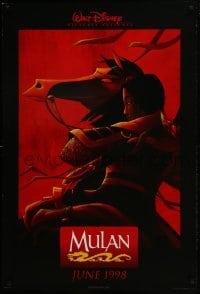 4c769 MULAN advance DS 1sh 1998 June 1998 style, Disney Ancient China cartoon, w/armor on horseback
