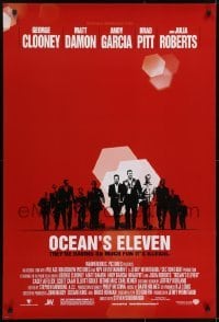 4c781 OCEAN'S 11 DS 1sh 2001 Steven Soderbergh, George Clooney, Matt Damon, Brad Pitt