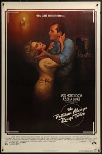 4c809 POSTMAN ALWAYS RINGS TWICE 1sh 1981 art of Jack Nicholson & Jessica Lange by Rudy Obrero!