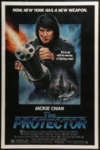 4c813 PROTECTOR 1sh 1985 Danny Aiello, R. Obero art of Jackie Chan huge gun!