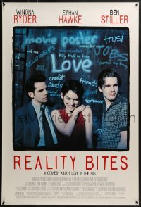 4c823 REALITY BITES DS 1sh 1994 Winona Ryder, Ben Stiller, Ethan Hawke, comedy about love in the '90s!