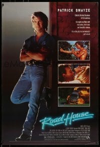 4c833 ROAD HOUSE 1sh 1989 full-length Patrick Swayze is the best bouncer in the business!