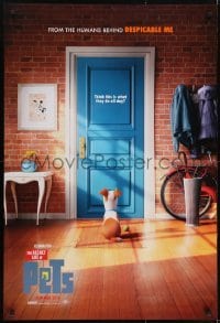 4c855 SECRET LIFE OF PETS advance DS 1sh 2016 Summer style, dog sitting behind door with ball!