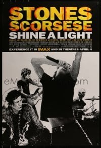 4c860 SHINE A LIGHT advance DS 1sh 2008 Scorsese's Rolling Stones documentary, cool b/w image!