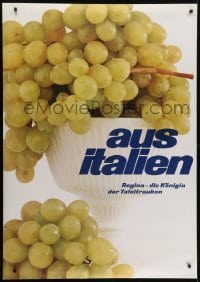 4c176 AUS ITALIEN 36x51 Swiss advertising poster 1970 great image of green grapes in bowl!